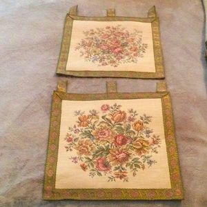 2- Gorgeous Imported vintage Florence Italian Imports 11” TAPESTRIES Beautiful